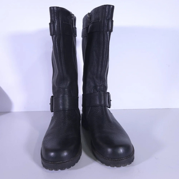 Gentle Souls by Kenneth Cole Buckled Up Size 5.5 Leather Knee High Moto Boot - Picture 4 of 7